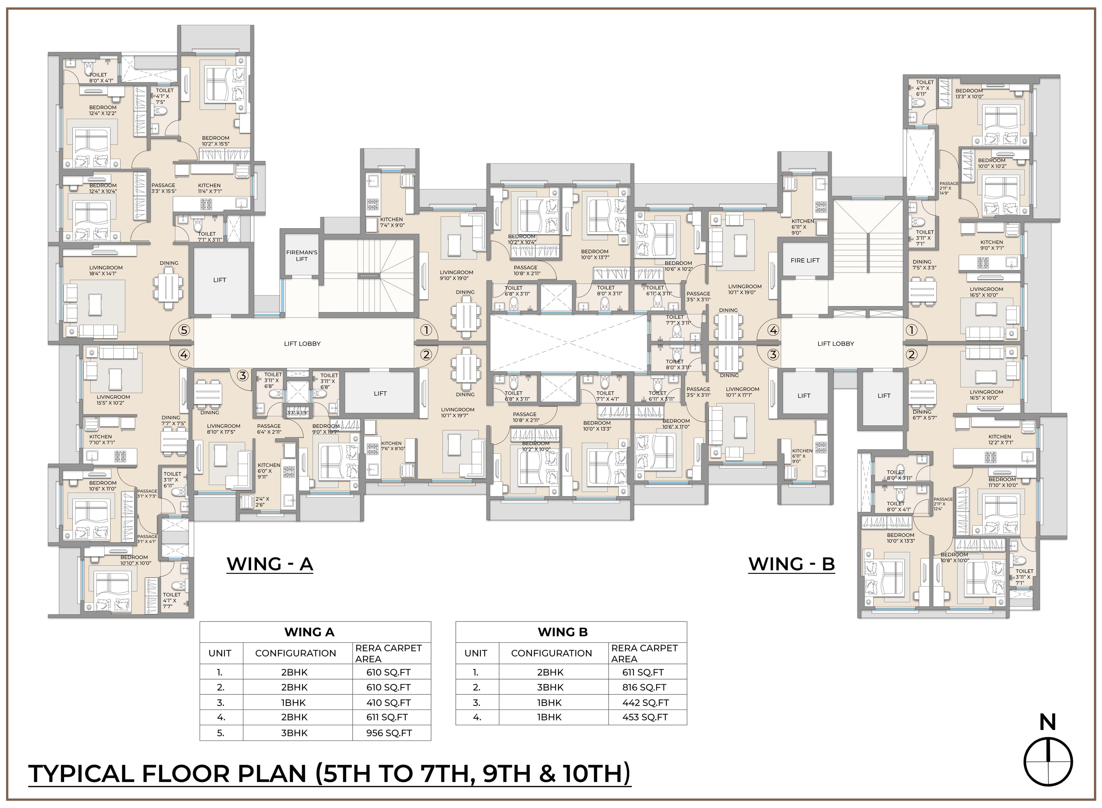 11th to 16th floor plan