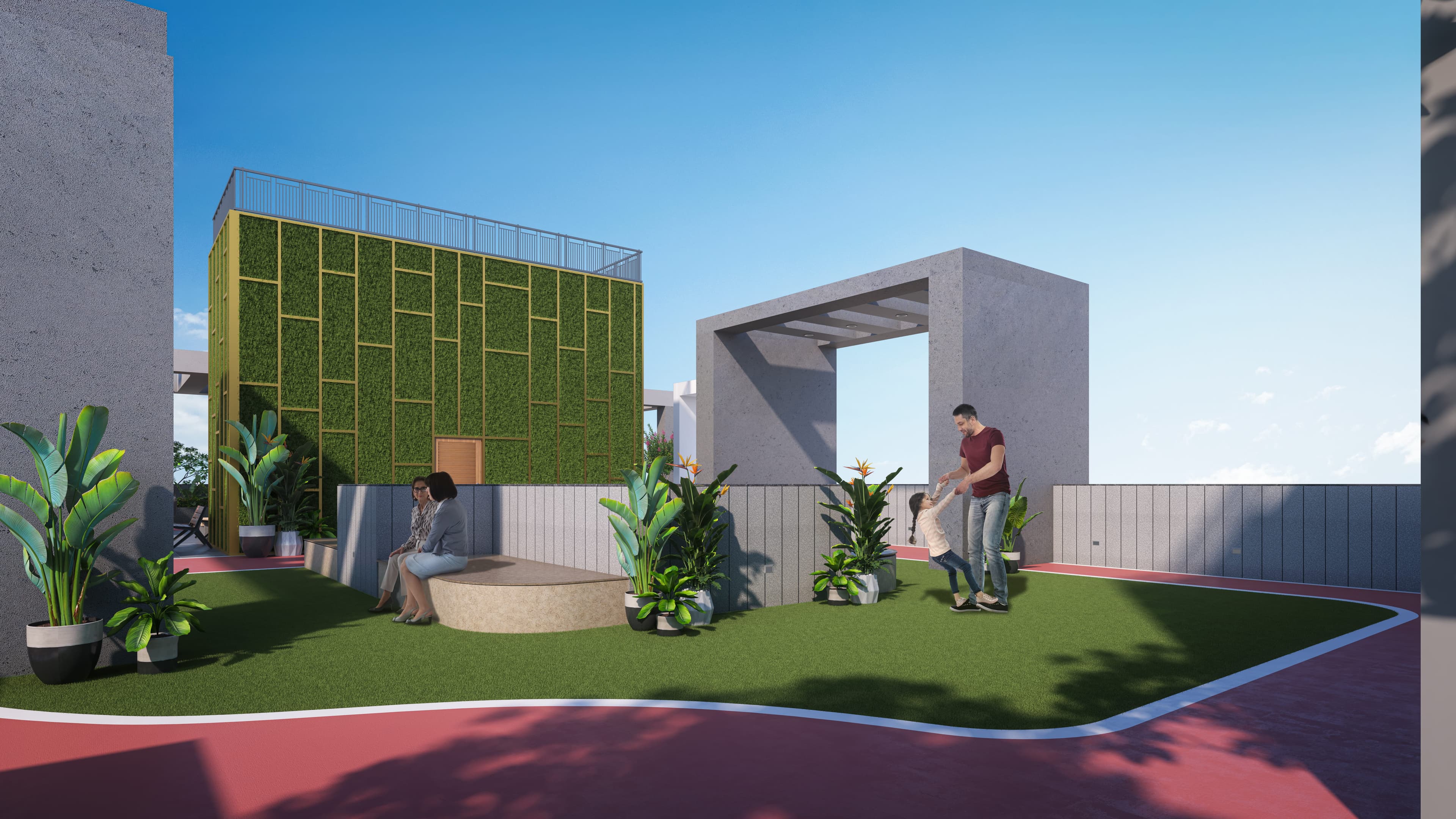 Terrace lawn at HUM GS Heights